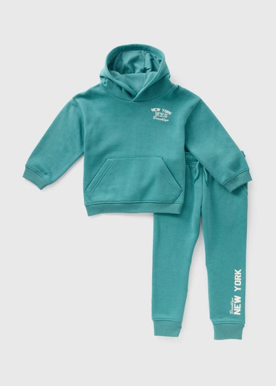 Boys Teal Hoodie & Jogging Bottoms Set (1-7yrs)