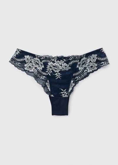 Navy Two Tone Brazilian Knickers