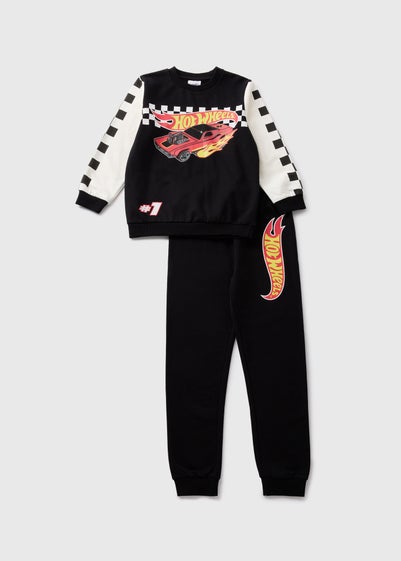 Hot Wheels Black Top & Jogging Bottoms Set (1-7yrs)