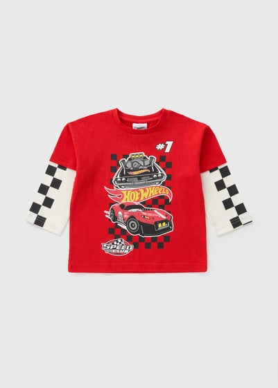 Hot Wheels Boys Red Long Sleeve Top (1-7yrs)