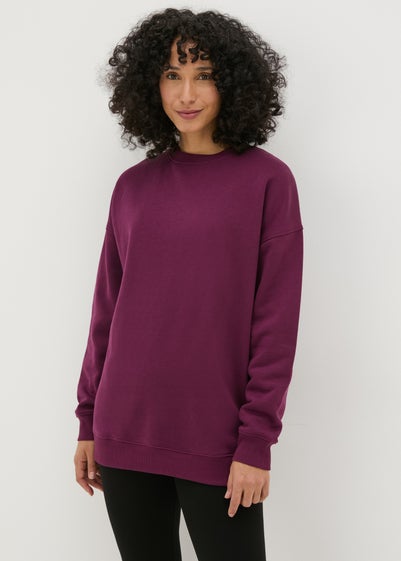 Burgundy Longline Sweatshirt