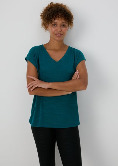 Souluxe Teal V Neck T-Shirt