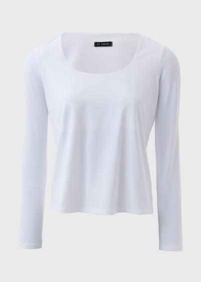 Et Vous White Square Neck Top