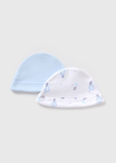 2 Pack Blue Balloon Baby Hats (Newborn-6mths)