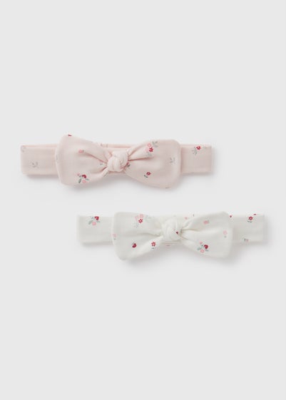 2 Pack Baby Pink Layette Headbands (Newborn-6mths)