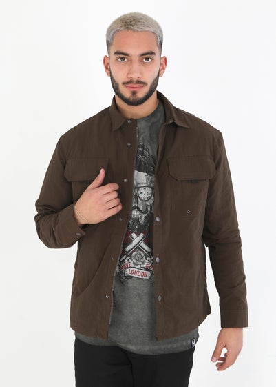 Brave Soul Brown Pearson Lightweight Shacket - Medium