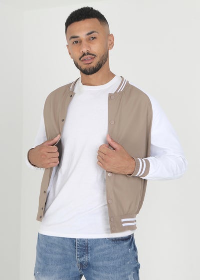 Brave Soul Stone Bay Lightweight Varsity Bomber Jacket