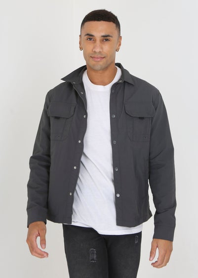 Brave Soul Charcoal Pearson Lightweight Shacket