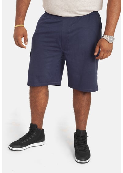 Duke Navy John Cotton Lightweight Kingsize Cargo Shorts