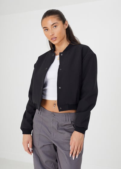 Brave Soul Black Bonded Bomber Jacket