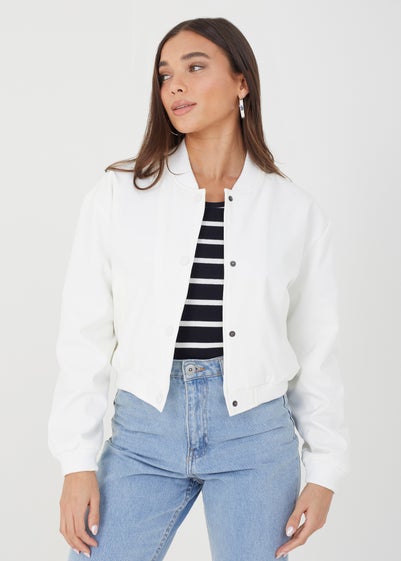 Brave Soul Cream Arlie Bonded Bomber Jacket