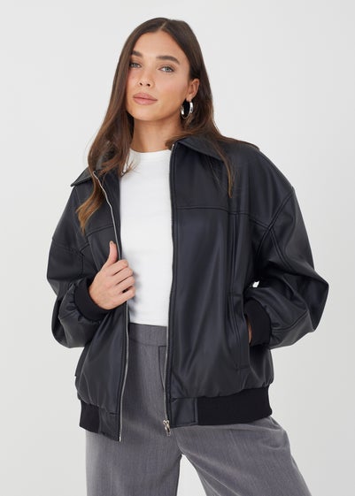 Brave Soul Black Zip Through PU Jacket