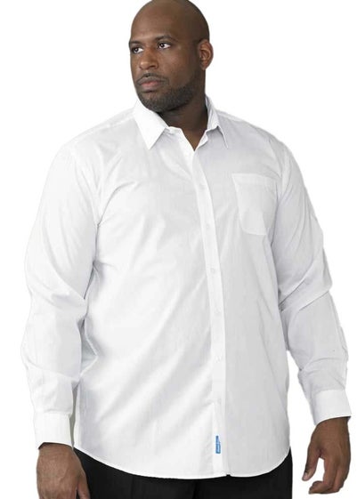 Duke White Aiden Kingsize Long Sleeve Classic Regular Shirt