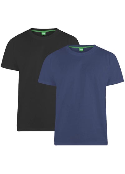 Duke Black Fenton Kingsize T-Shirt (Pack of 2)