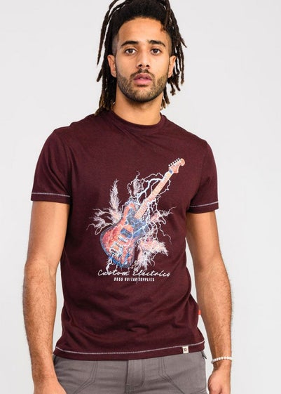 Duke Burgundy Redbourn Lightning Guitar Kingsize T-Shirt