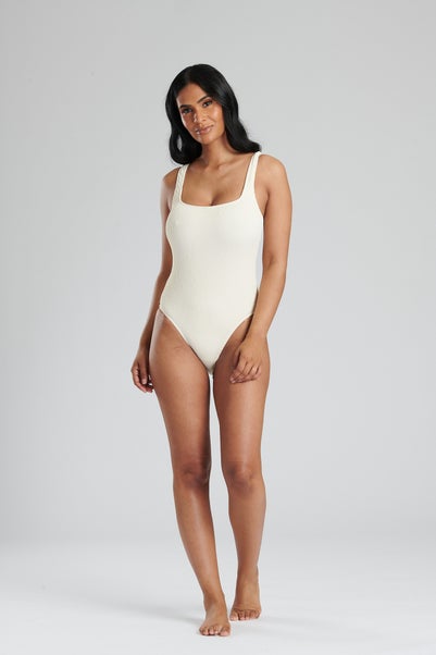 Cream South Beach Textured Swimsuit