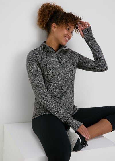 Souluxe Black Half Zip Top