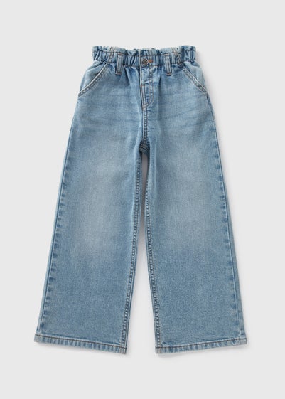 Girls Blue Paper Bag Wide Leg Jeans (1-7yrs)