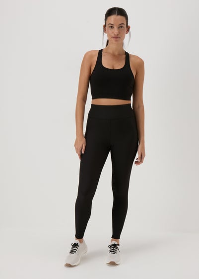 Souluxe Black Ribbed Sports Leggings