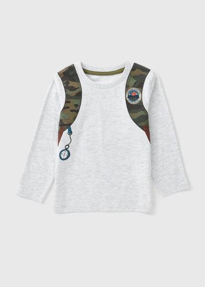 Boys Grey Backpack T-Shirt (1-7yrs)