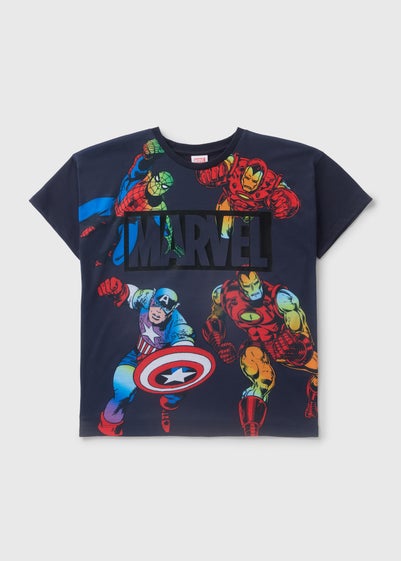 Marvel Boys Navy Rainbow T-Shirt (4-12yrs)