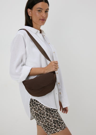 Brown Nylon Moon Bag