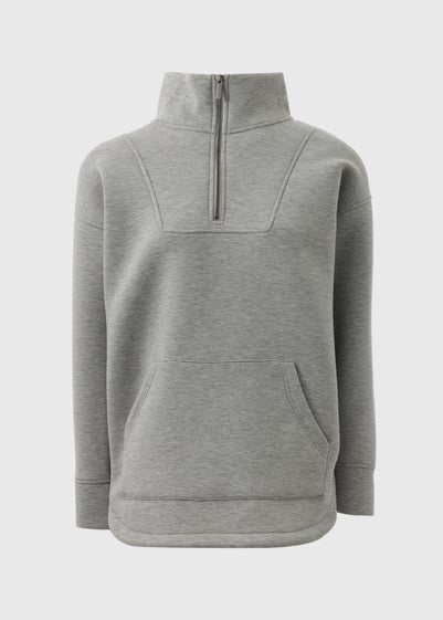 Souluxe Grey Scuba Half Zip Sweatshirt