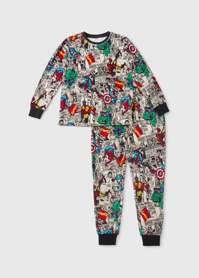 Marvel Kids Multicoloured Comic Fleece Pyjama Top & Bottom Set (4-13yrs)