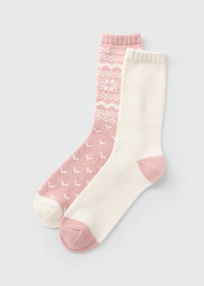 2 Pack Fairisle Boot Socks