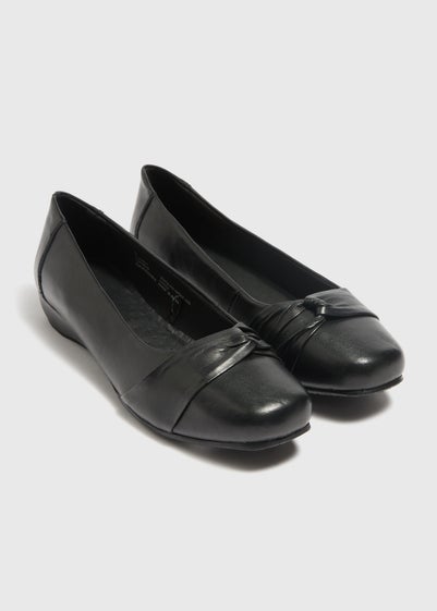 Black Square Toe Flats