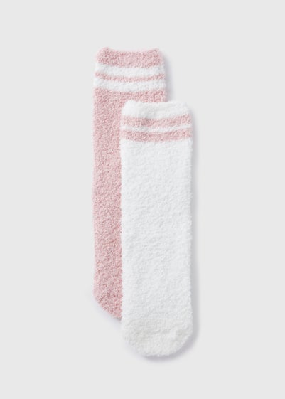 2 Pack Cream & Pink Cosy Socks