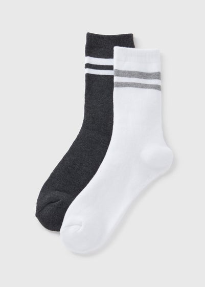 2 Pack Grey Stripe Thermal Socks