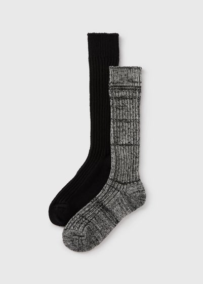 2 Pack Black Slouch Socks