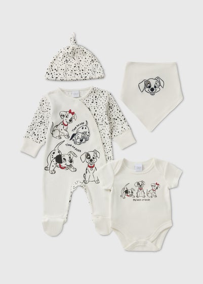 4 Piece Disney Baby Cream Dalmatians Starter Pack (Newborn-9mths)