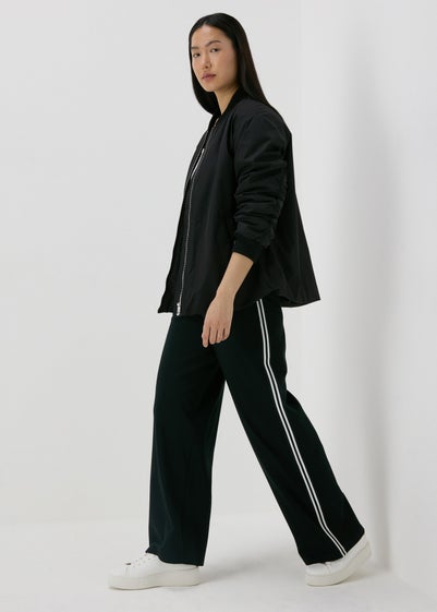 Black Tapered Straight Leg Trousers