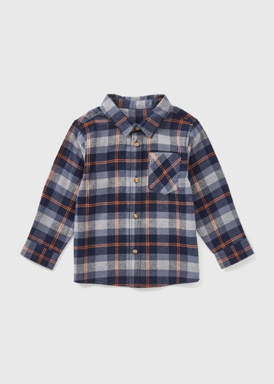 Boys Navy Checked Shirt (1-7yrs)