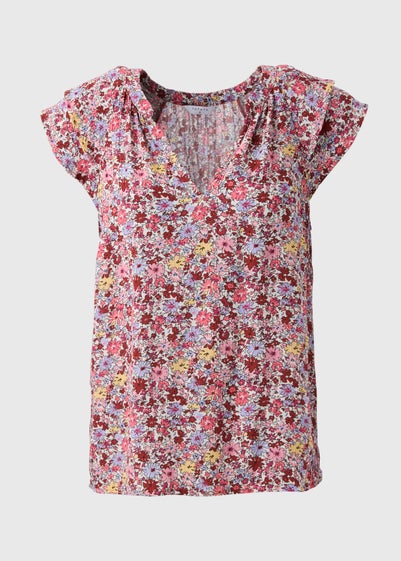 Multicolour Floral V-Neck Blouse