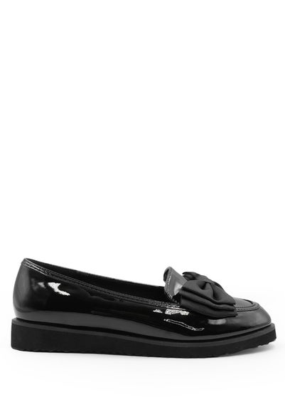 Where's That From Black Patent Juliette Kids Slip On Loafers