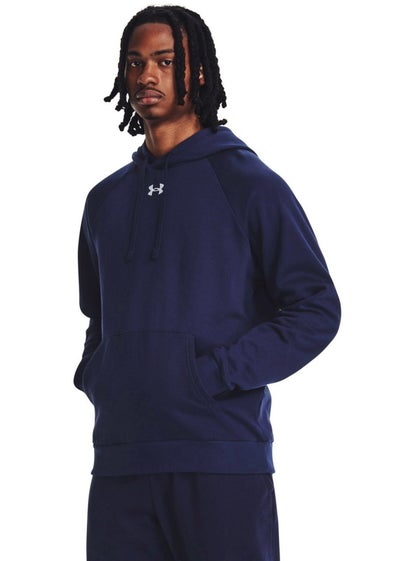 Under Armour Navy Rival Fleece Hoodie - Large