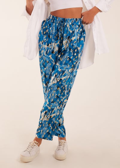 Blue Vanilla Blue Foil Detail Capri Trousers