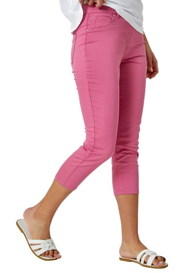 Roman Pink Cropped Stretch Denim Jegging