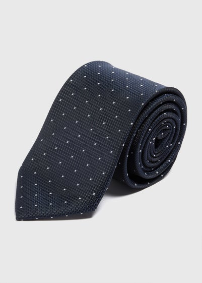 Taylor & Wright Navy Polka Dot Tie