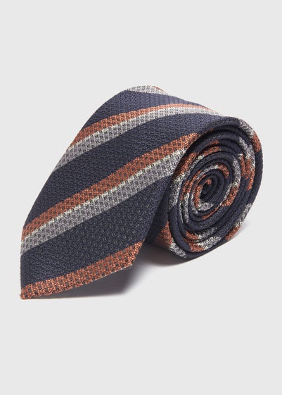 Taylor & Wright Navy Rust Stripe Tie