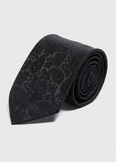 Taylor & Wright Black Paisley Tie