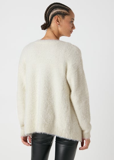 Cream Fluffy Cardigan