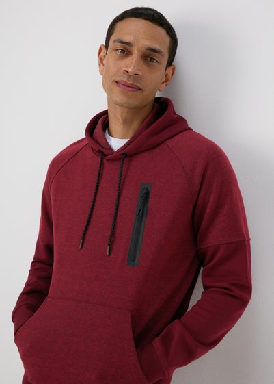 Souluxe Marl Panel Burgundy Hoodie