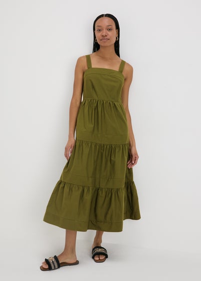 Khaki Tiered Maxi Dress