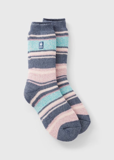 Heat Holders Grey Stripe Thermal Socks