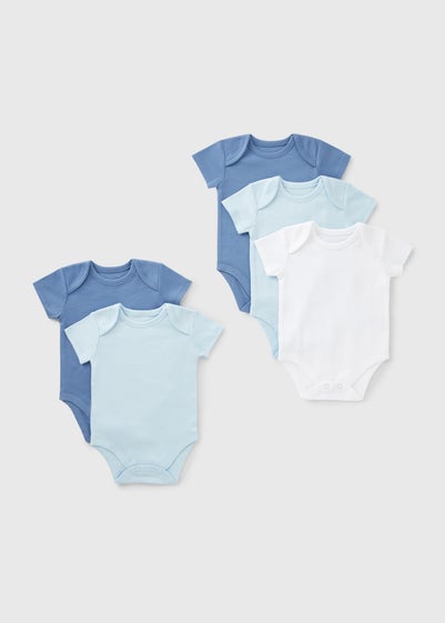 5 Pack Baby Blue Bodysuits (Newborn-23mths)