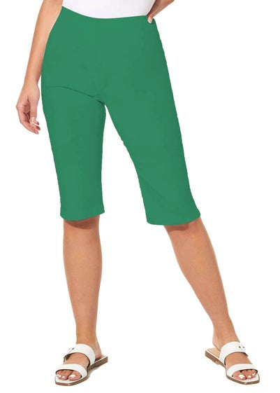 Roman Emerald Stretch Knee Length Shorts